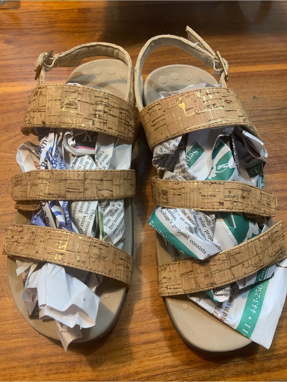 Cork-Strap Women’s Sandals in Tan
